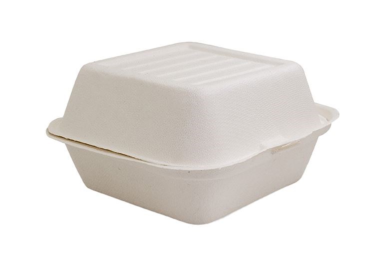 Sugarcane Clamshell Hamburger 6'' 500pc/ctn 152x152x44 mm 